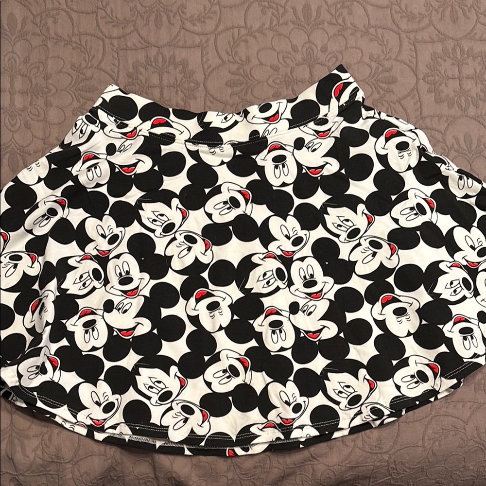 Disney Black and White Skater Mini Skirt